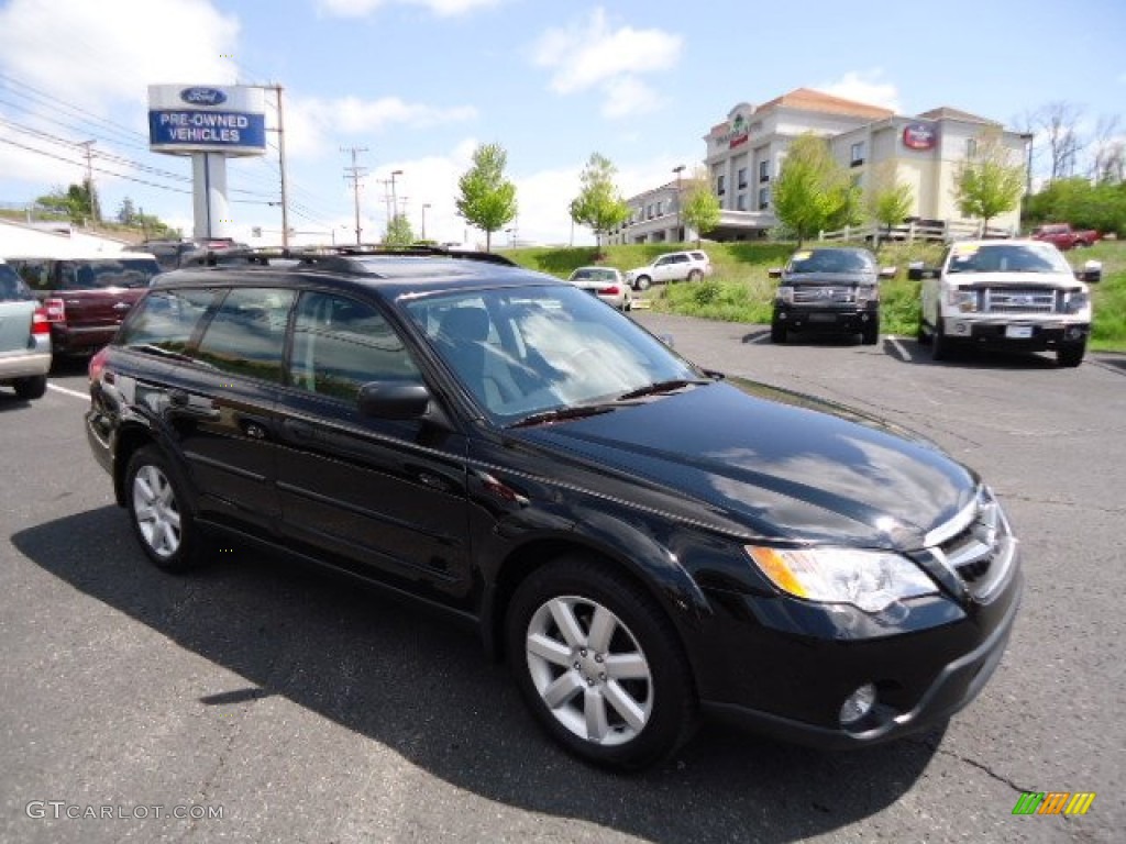 2009 Outback 2.5i Special Edition Wagon - Obsidian Black Pearl / Off Black photo #1