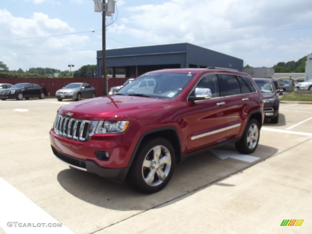 2011 Grand Cherokee Overland - Inferno Red Crystal Pearl / Dark Frost Beige/Light Frost Beige photo #1