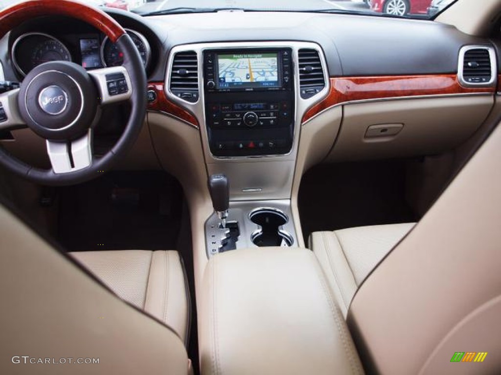 2011 Grand Cherokee Overland 4x4 - Brilliant Black Crystal Pearl / Dark Frost Beige/Light Frost Beige photo #10