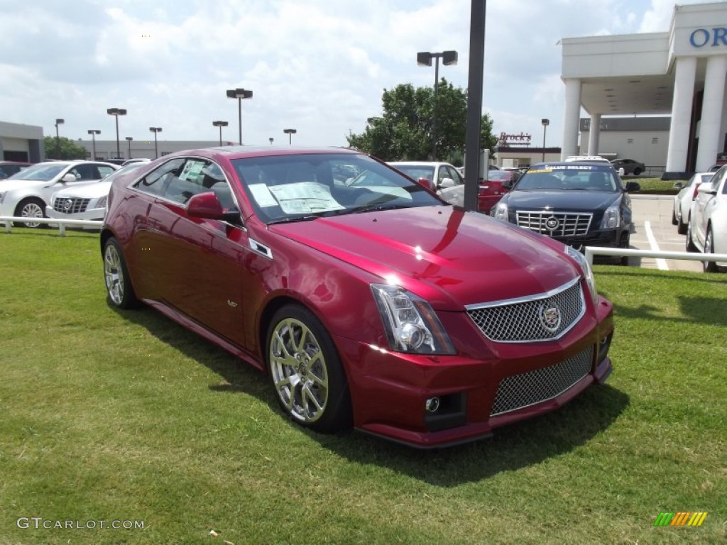 2012 CTS -V Coupe - Crystal Red Tintcoat / Light Titanium/Ebony photo #2