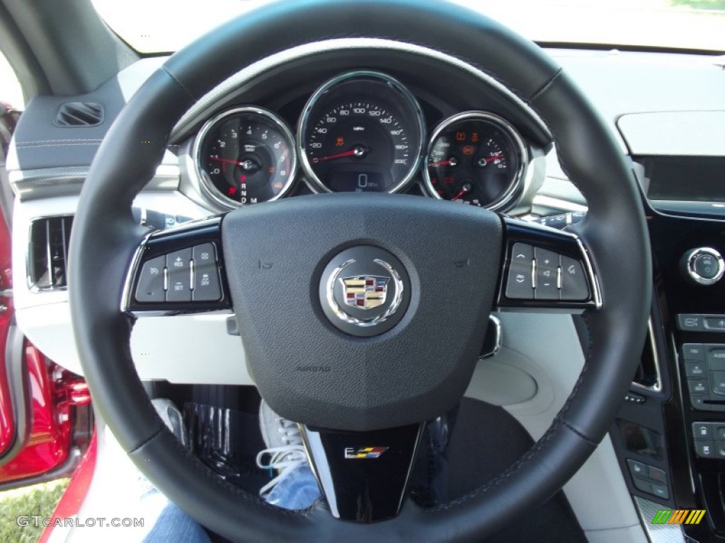 2012 Cadillac CTS -V Coupe Light Titanium/Ebony Steering Wheel Photo #64510273