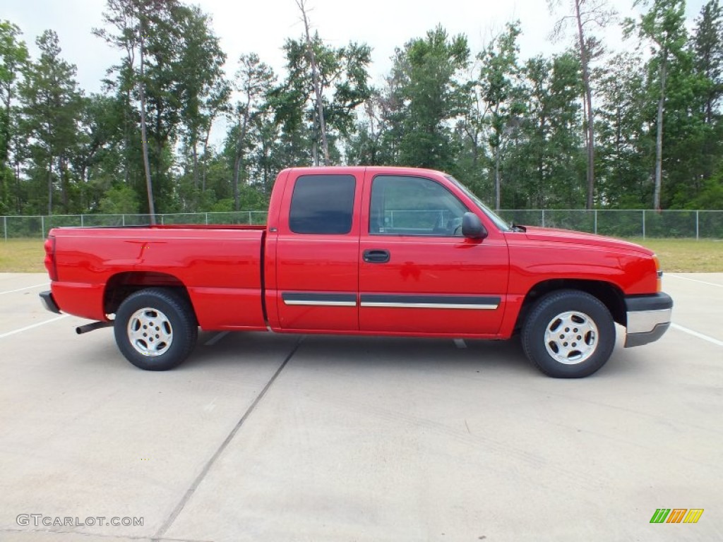 2003 Silverado 1500 LS Extended Cab - Victory Red / Tan photo #2