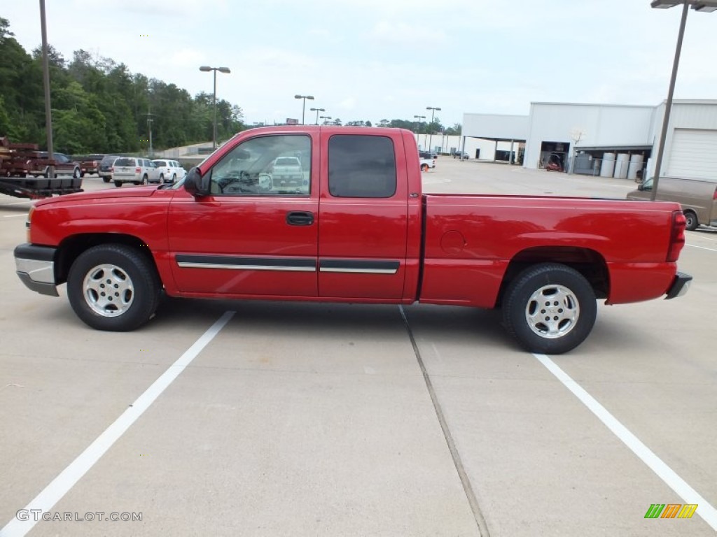 2003 Silverado 1500 LS Extended Cab - Victory Red / Tan photo #8