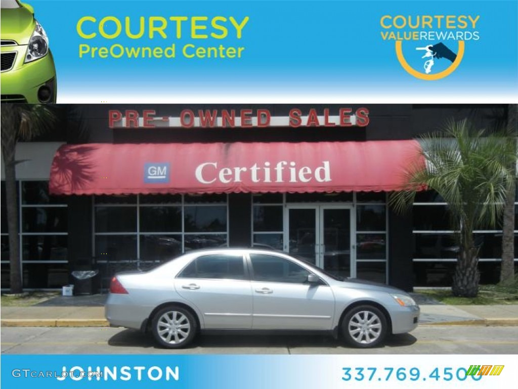 2006 Accord LX V6 Sedan - Alabaster Silver Metallic / Gray photo #1