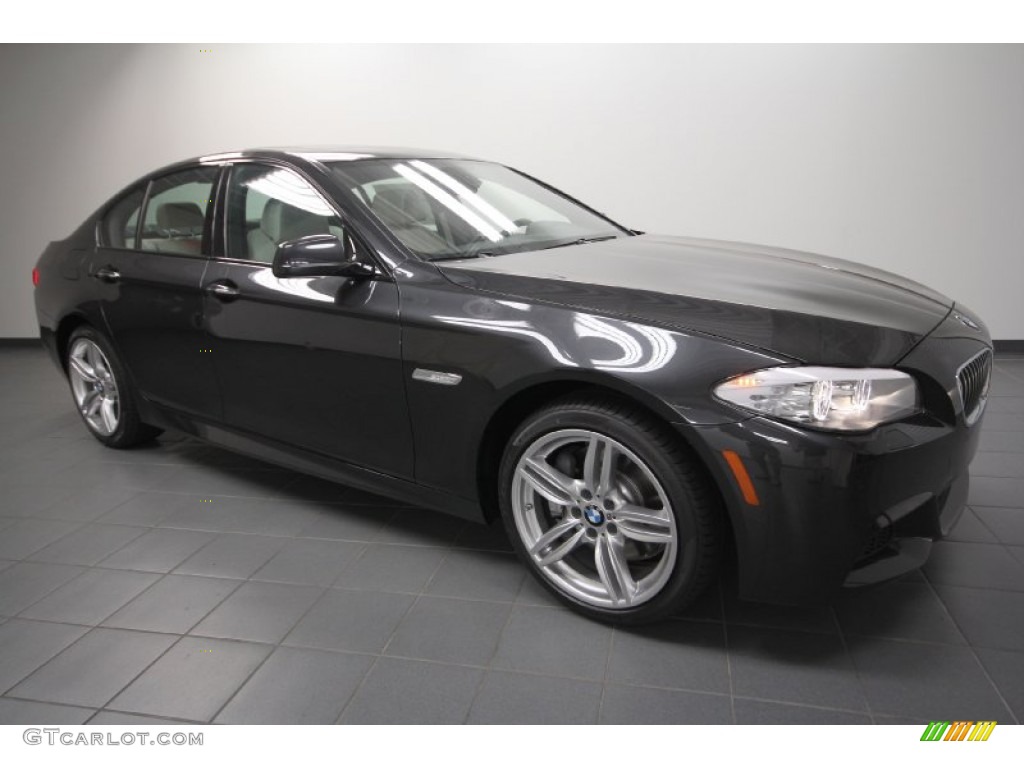 2012 5 Series 535i Sedan - Dark Graphite Metallic II / Oyster/Black photo #1