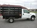 2002 Oxford White Ford F350 Super Duty XL Regular Cab 4x4 Stake Truck  photo #11