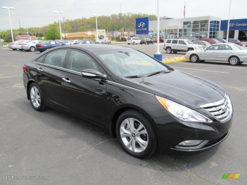 2012 Sonata Limited - Midnight Black / Gray photo #1