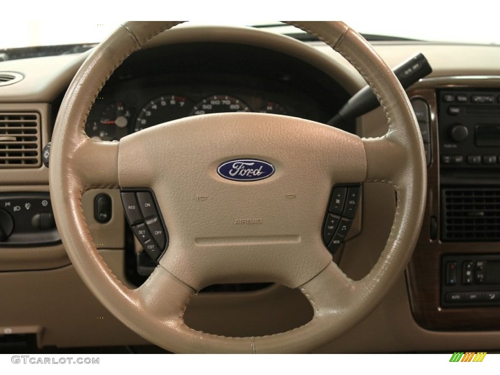 2005 Ford Explorer Eddie Bauer 4x4 Medium Parchment Steering Wheel Photo #64549473