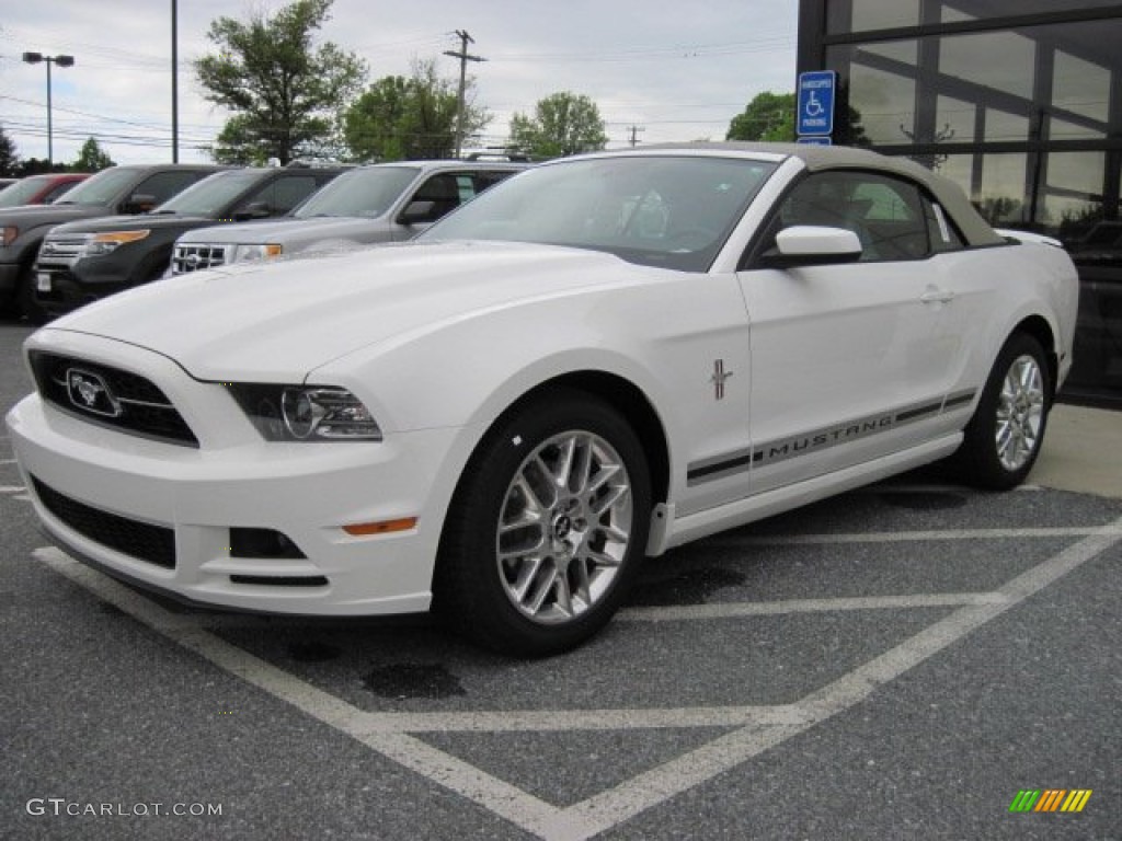 2013 Mustang V6 Premium Convertible - Performance White / Stone photo #2