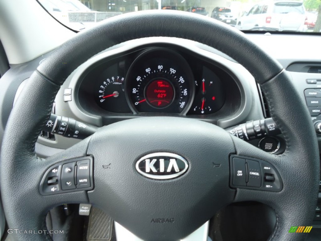 2012 Kia Sportage SX AWD Black Steering Wheel Photo #64557425