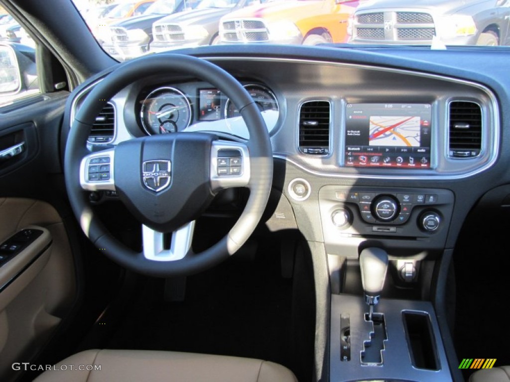 2012 Dodge Charger R/T Max Tan/Black Dashboard Photo #64558529