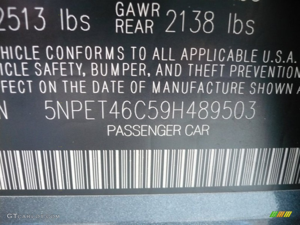 2009 Sonata GLS - Slate Blue / Gray photo #26