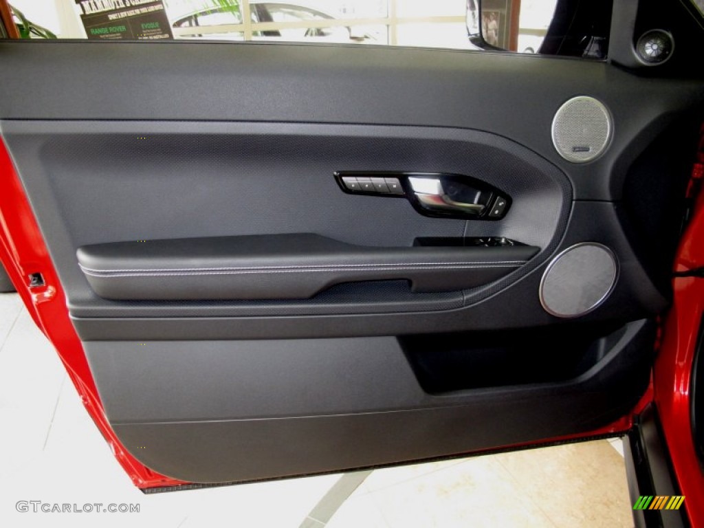 2012 Land Rover Range Rover Evoque Coupe Dynamic Dynamic Ebony/Cirrus Door Panel Photo #64566914