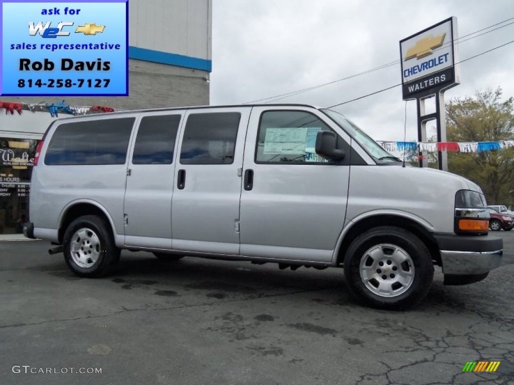 2012 Express LT 1500 AWD Passenger Van - Sheer Silver Metallic / Medium Pewter photo #1