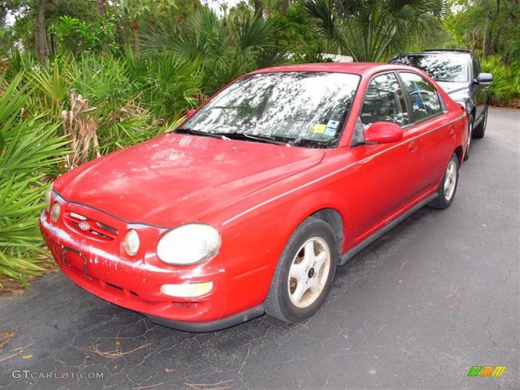 2000 Spectra GS Sedan - Classic Red / Gray photo #4