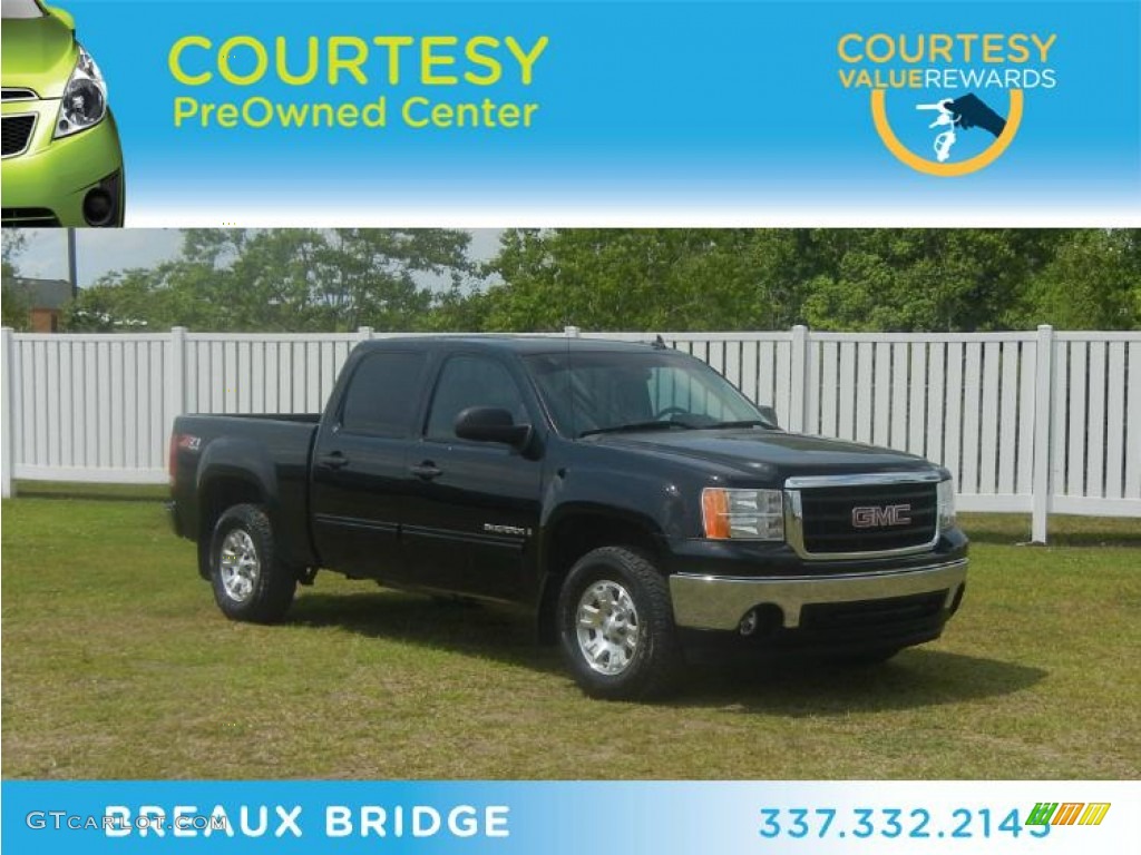 2008 Sierra 1500 SLE Crew Cab 4x4 - Onyx Black / Dark Titanium photo #1