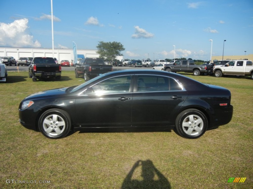 2008 Malibu LS Sedan - Black Granite Metallic / Titanium Gray photo #5