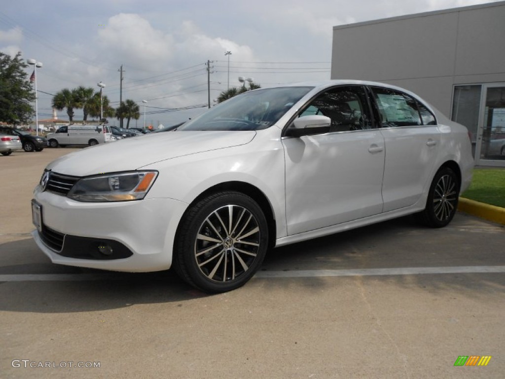 2012 Jetta SEL Sedan - Candy White / 2 Tone Cornsilk/Black photo #3