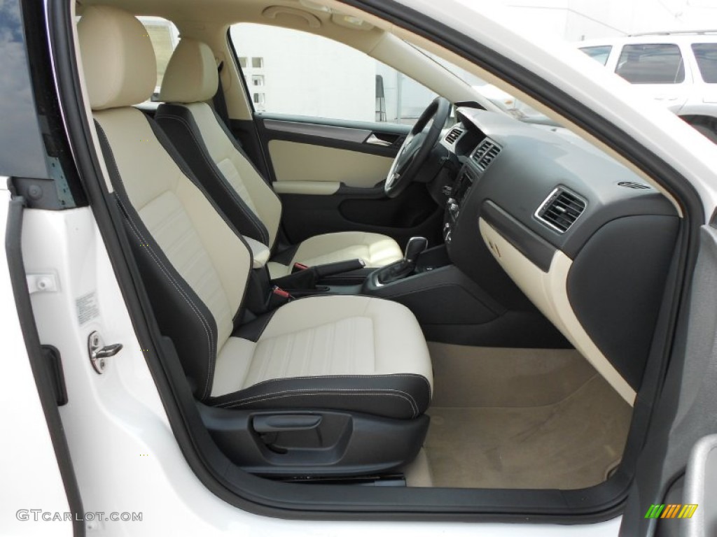 2012 Jetta SEL Sedan - Candy White / 2 Tone Cornsilk/Black photo #13