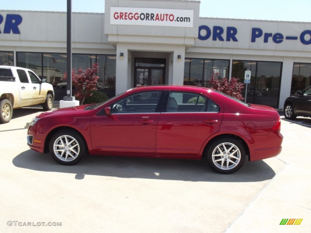 2011 Fusion SEL V6 - Red Candy Metallic / Medium Light Stone photo #5