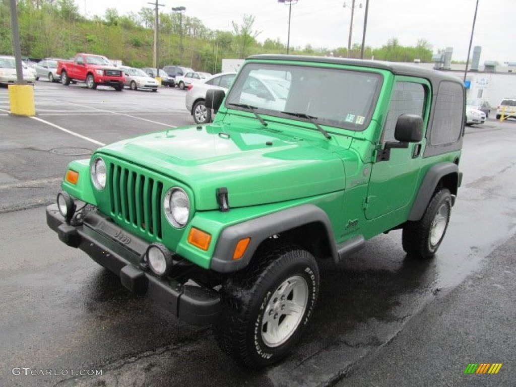2004 Wrangler Sport 4x4 - Electric Lime Green Pearl / Dark Slate Gray photo #6