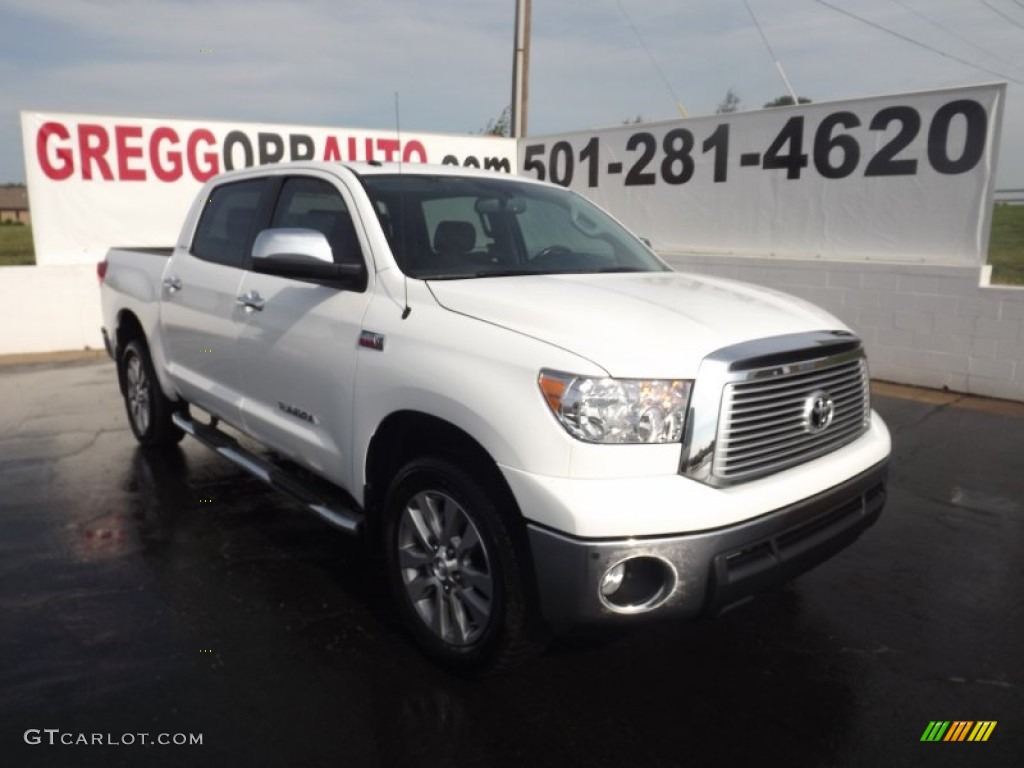 2012 Tundra Platinum CrewMax 4x4 - Super White / Red Rock photo #1