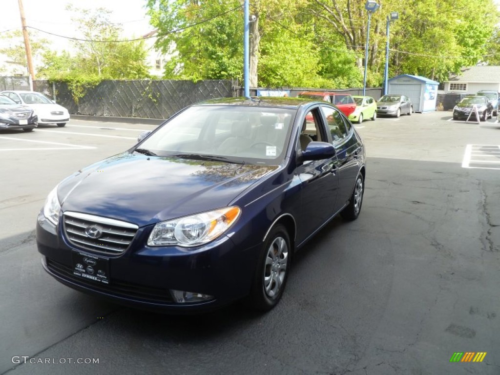 2009 Elantra GLS Sedan - Regatta Blue / Beige photo #2