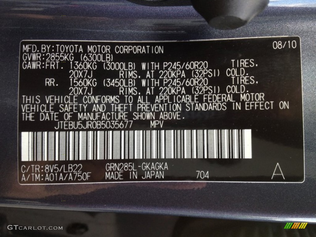 2011 4Runner Limited 4x4 - Shoreline Blue Pearl / Black Leather photo #28