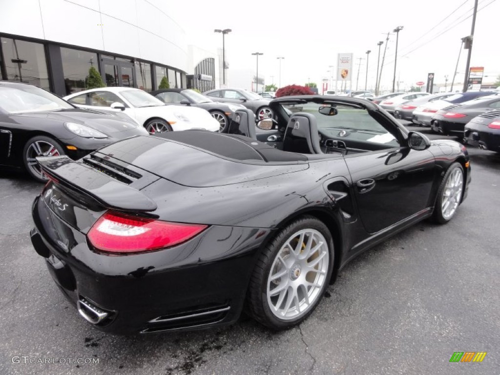 2011 911 Turbo S Cabriolet - Basalt Black Metallic / Black/Stone Grey photo #8