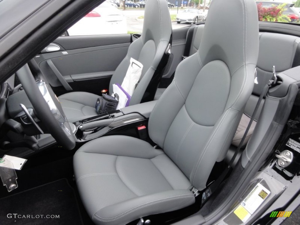 Black/Stone Grey Interior 2011 Porsche 911 Turbo S Cabriolet Photo #64582136