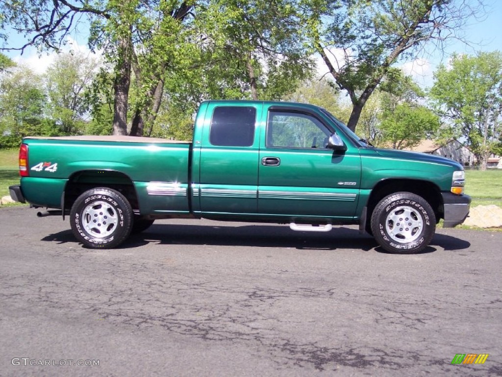 2000 Silverado 1500 LS Extended Cab 4x4 - Meadow Green Metallic / Medium Oak photo #4