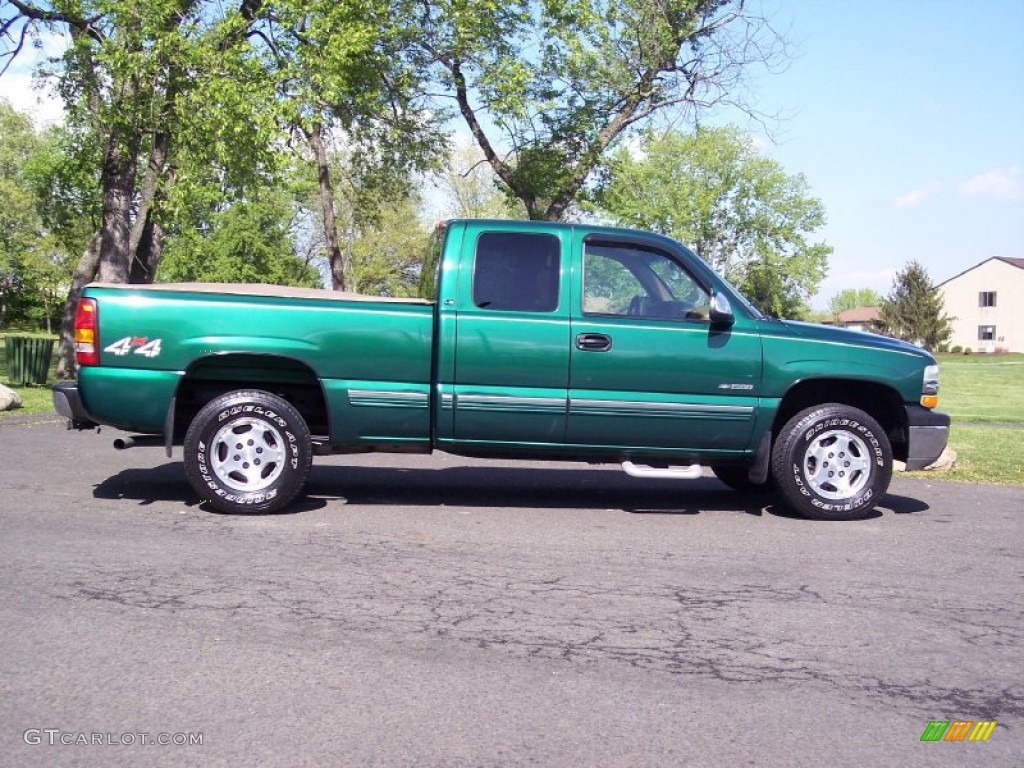 2000 Silverado 1500 LS Extended Cab 4x4 - Meadow Green Metallic / Medium Oak photo #5