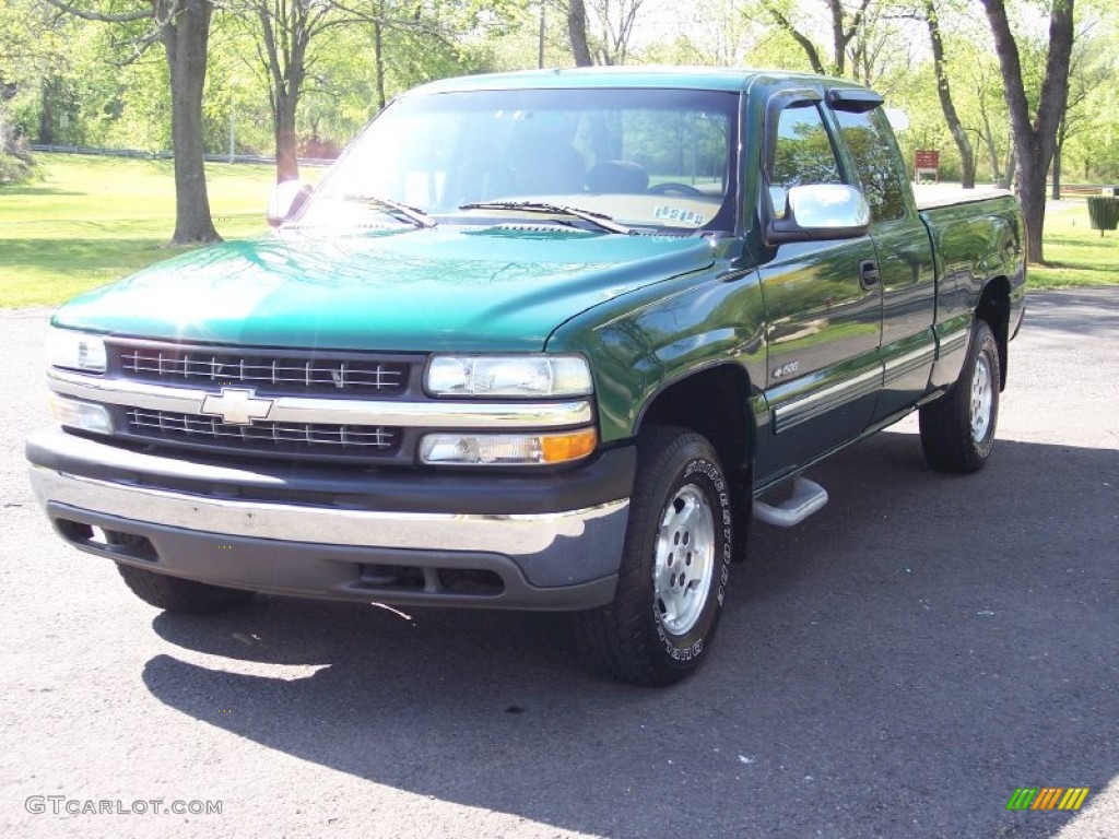 2000 Silverado 1500 LS Extended Cab 4x4 - Meadow Green Metallic / Medium Oak photo #12