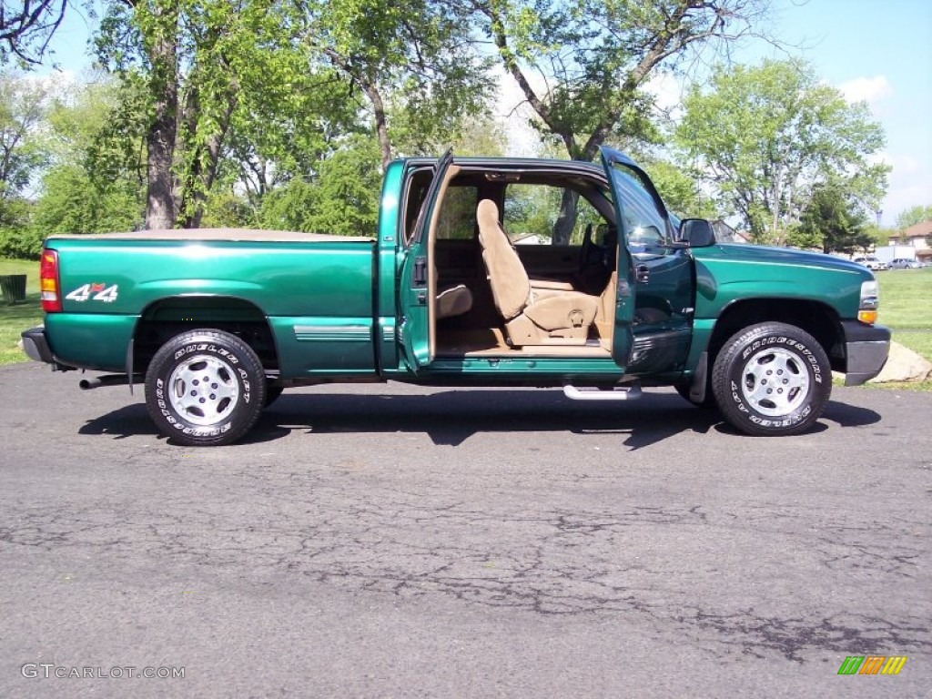 2000 Silverado 1500 LS Extended Cab 4x4 - Meadow Green Metallic / Medium Oak photo #13