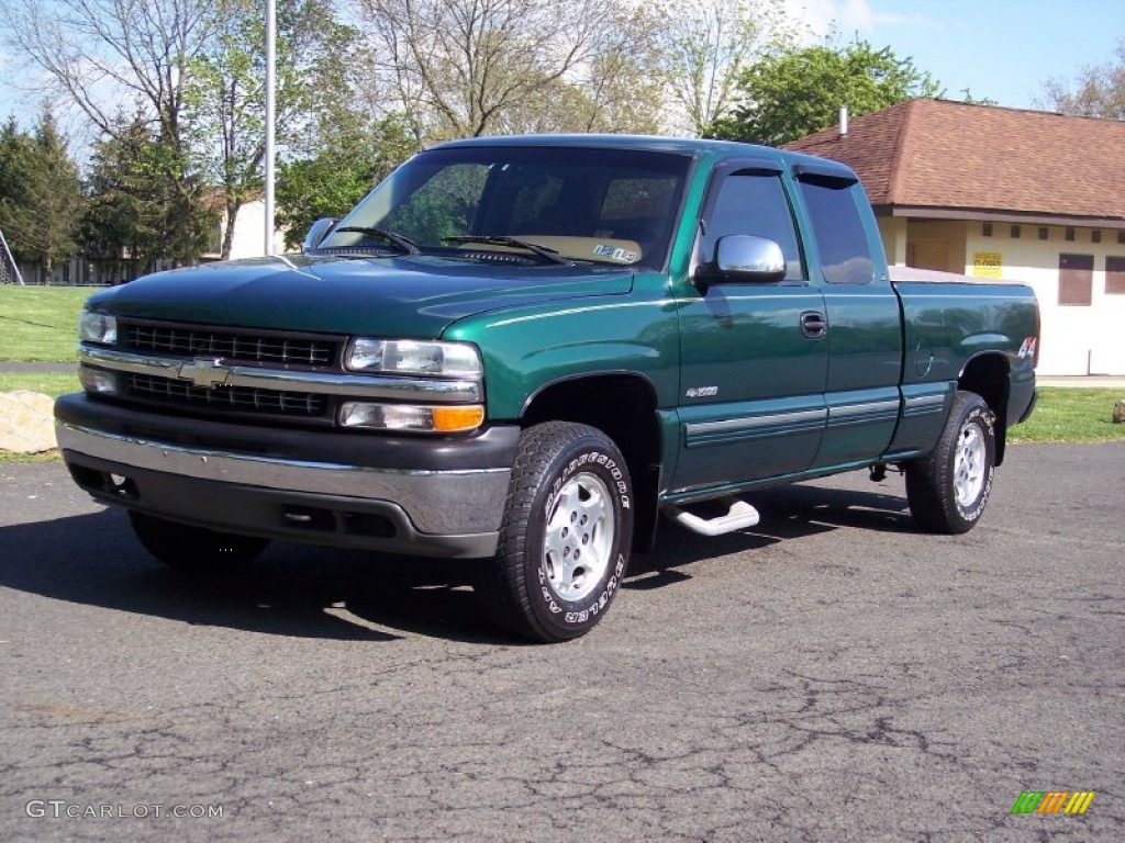 2000 Silverado 1500 LS Extended Cab 4x4 - Meadow Green Metallic / Medium Oak photo #16