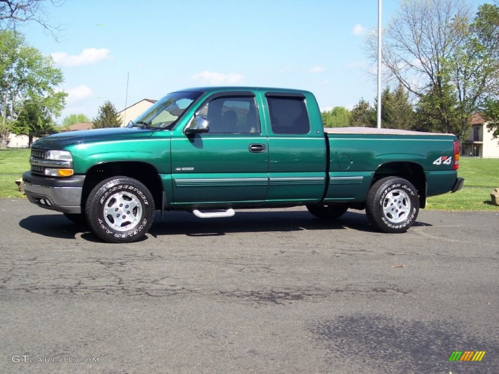 2000 Silverado 1500 LS Extended Cab 4x4 - Meadow Green Metallic / Medium Oak photo #17