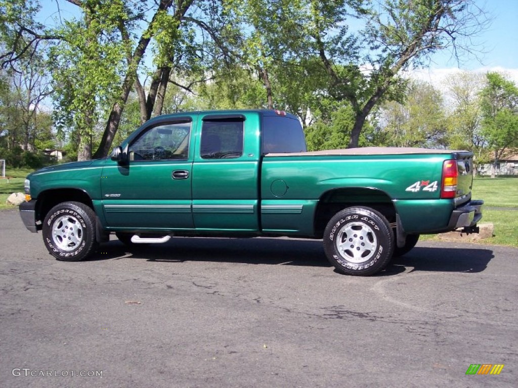 2000 Silverado 1500 LS Extended Cab 4x4 - Meadow Green Metallic / Medium Oak photo #19
