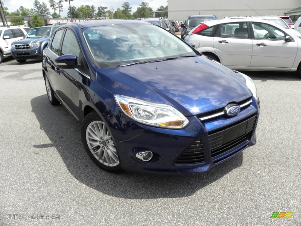 2012 Focus SEL 5-Door - Kona Blue Metallic / Arctic White Leather photo #1