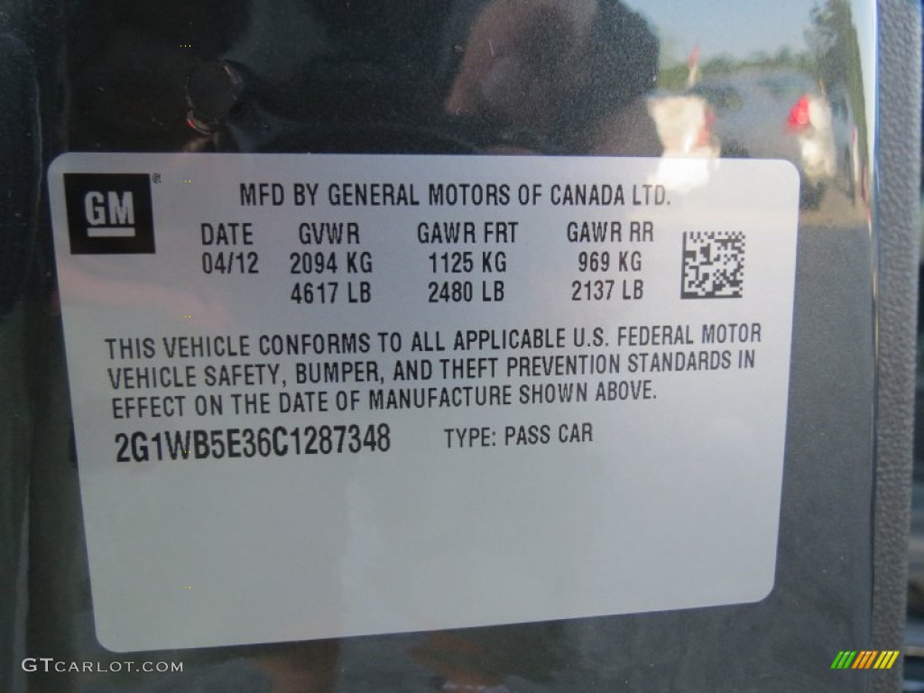 2012 Impala LT - Ashen Gray Metallic / Ebony photo #17