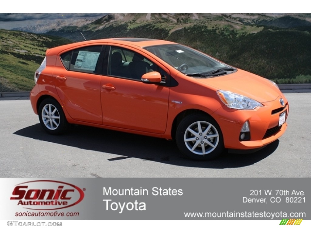2012 Prius c Hybrid Four - Habanero / Black photo #1
