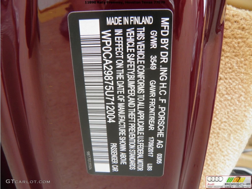 2005 Boxster  - Carmon Red Metallic / Sand Beige photo #30