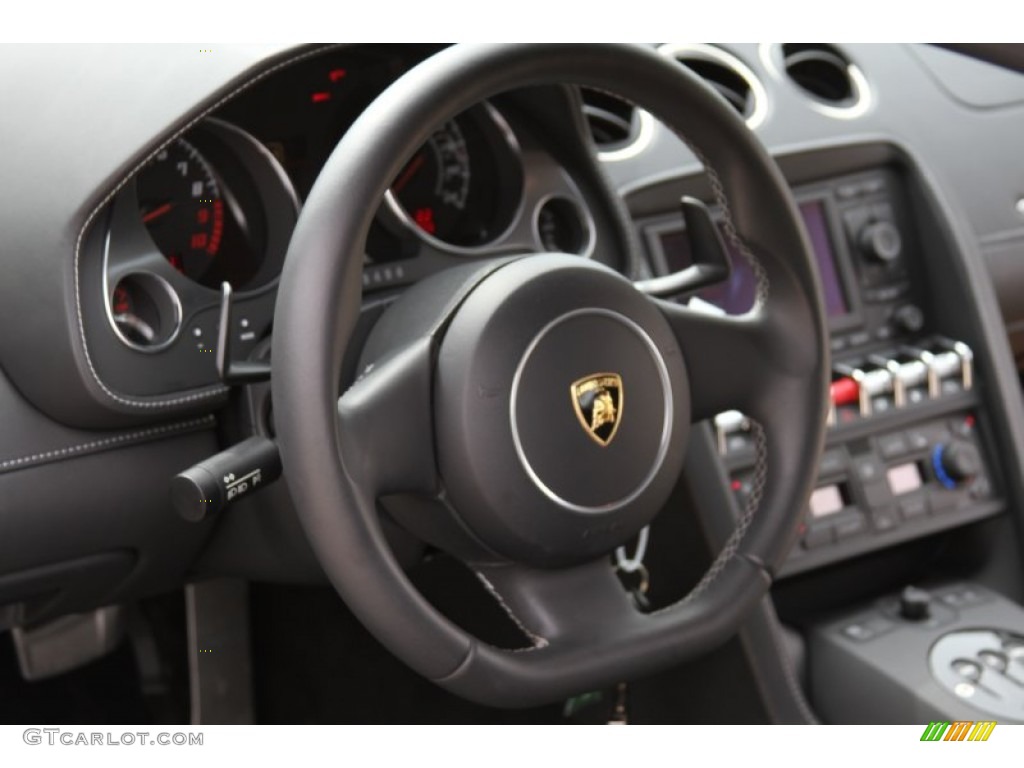 2011 Lamborghini Gallardo LP 550-2 Bicolore Black Steering Wheel Photo #64598396