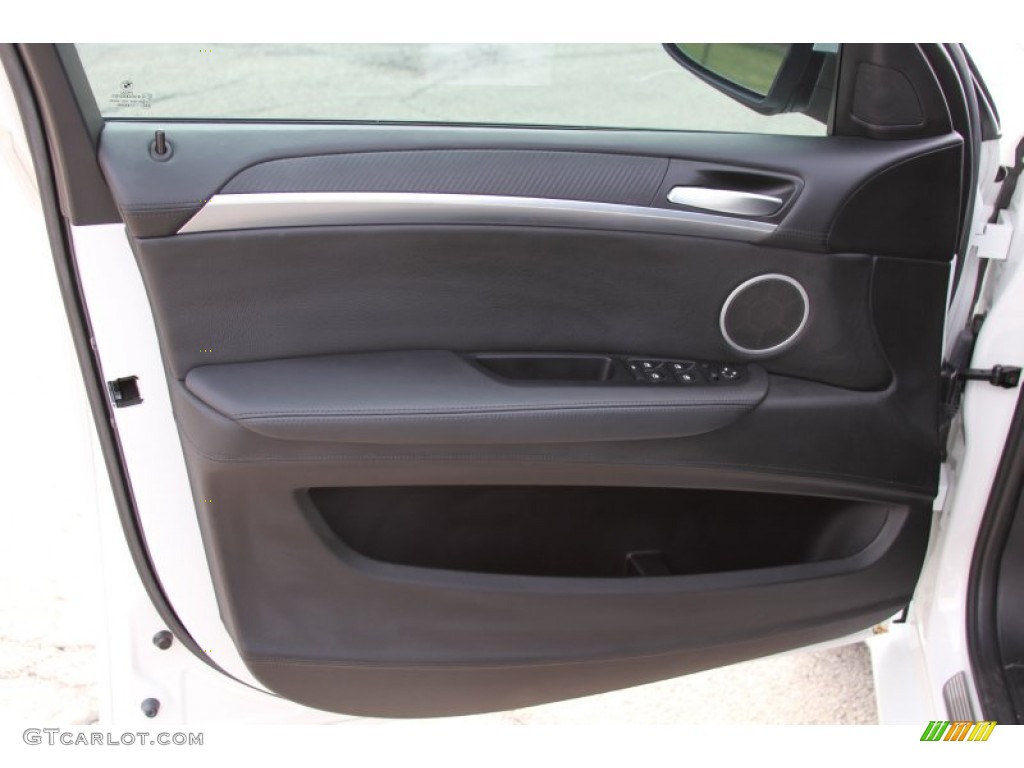 2011 BMW X6 M M xDrive Black Merino Leather Door Panel Photo #64600827