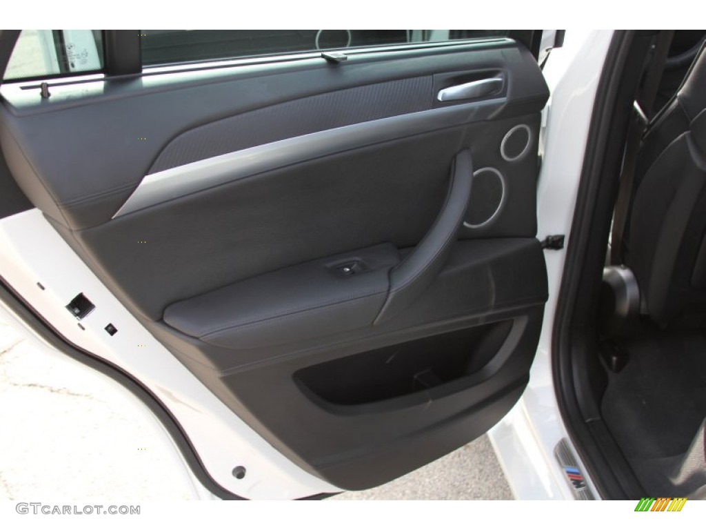 2011 BMW X6 M M xDrive Black Merino Leather Door Panel Photo #64600833