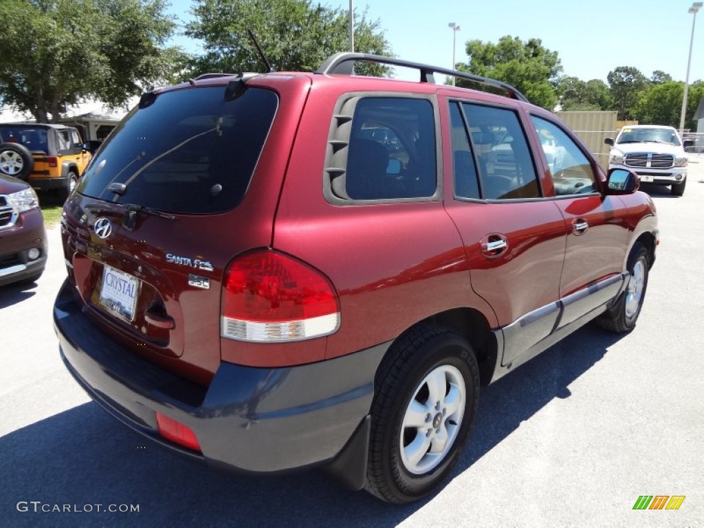 2005 Santa Fe LX 3.5 - Merlot Dark Red / Gray photo #9