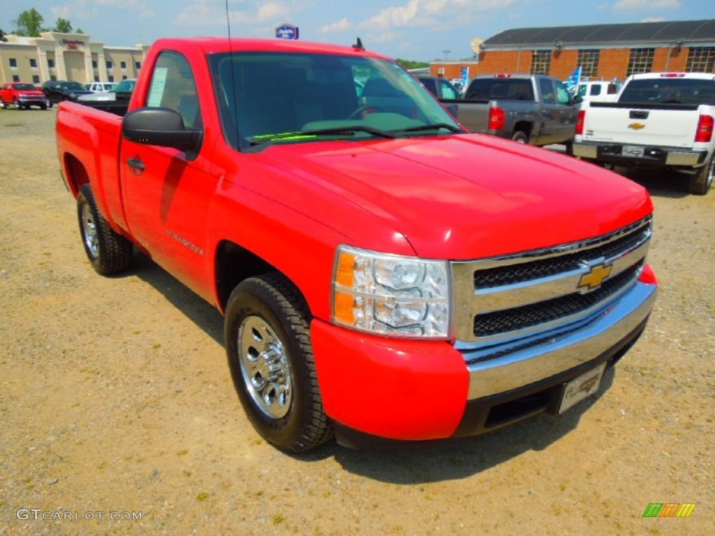 2008 Silverado 1500 LS Regular Cab - Victory Red / Dark Titanium photo #1