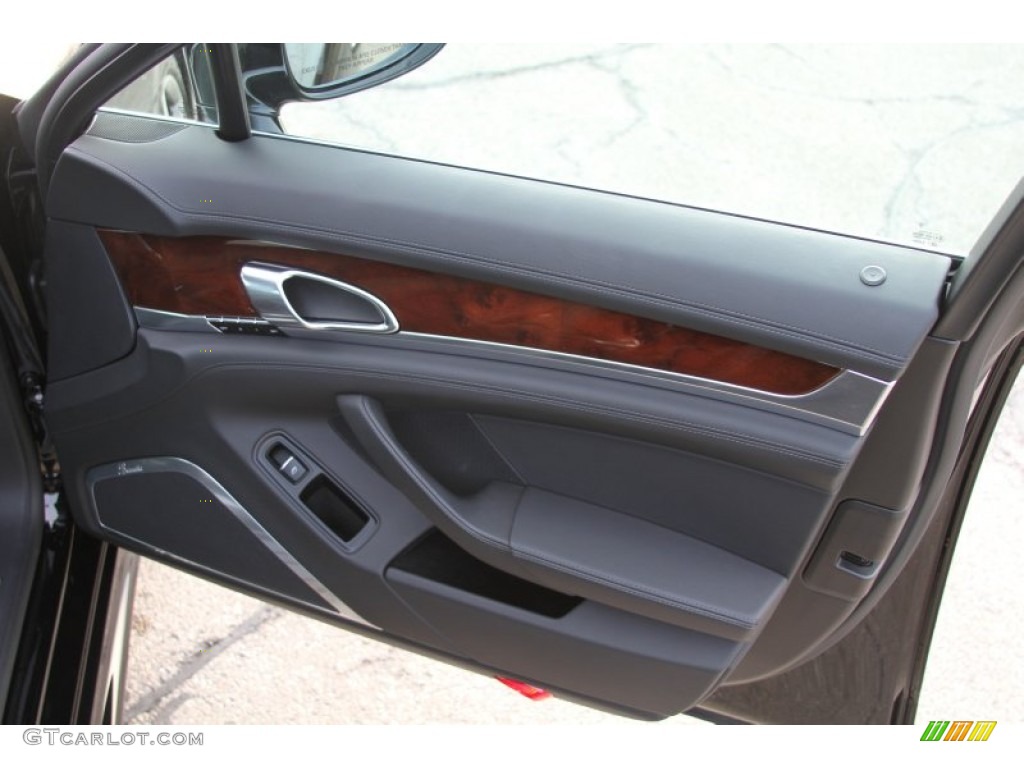 2012 Porsche Panamera Turbo S Black Door Panel Photo #64603572