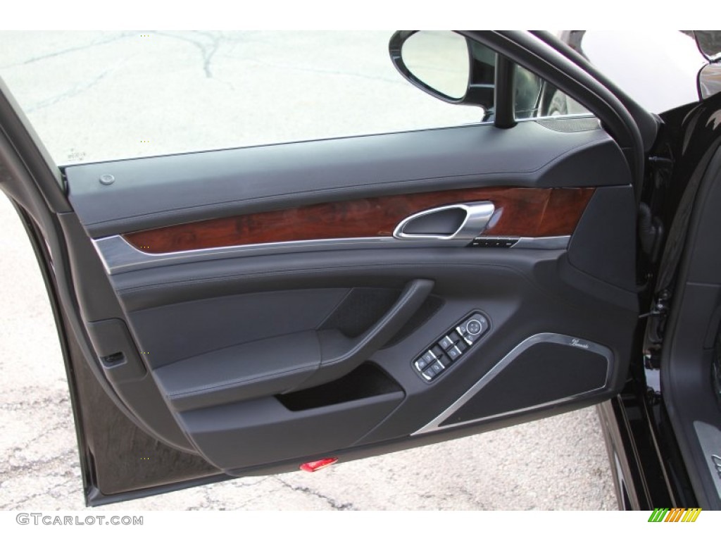 2012 Porsche Panamera Turbo S Black Door Panel Photo #64603587
