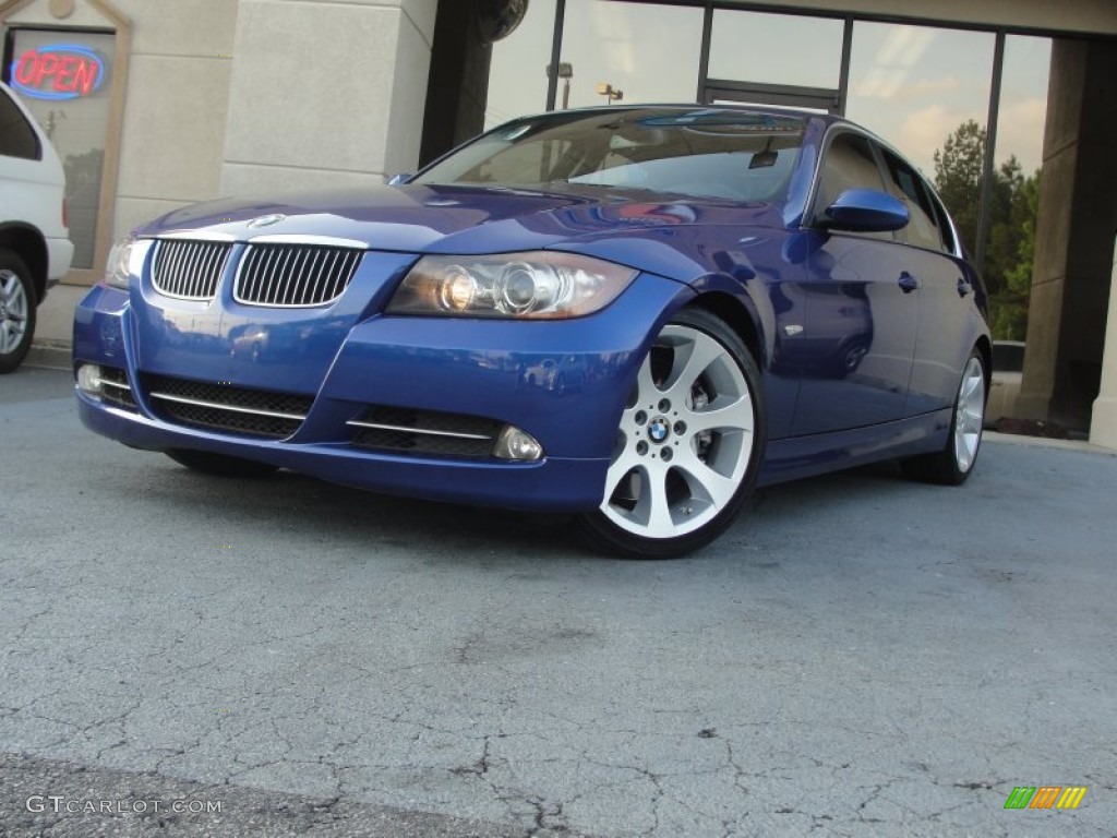 2007 3 Series 335i Sedan - Montego Blue Metallic / Terra/Black Dakota Leather photo #2