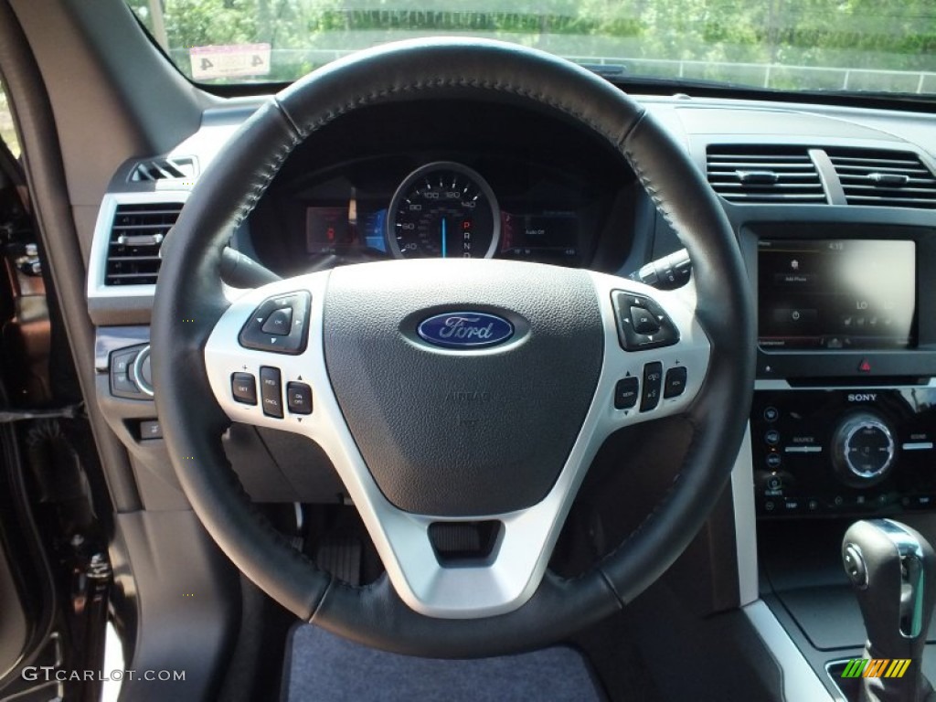 2013 Ford Explorer Limited Charcoal Black Steering Wheel Photo #64613733